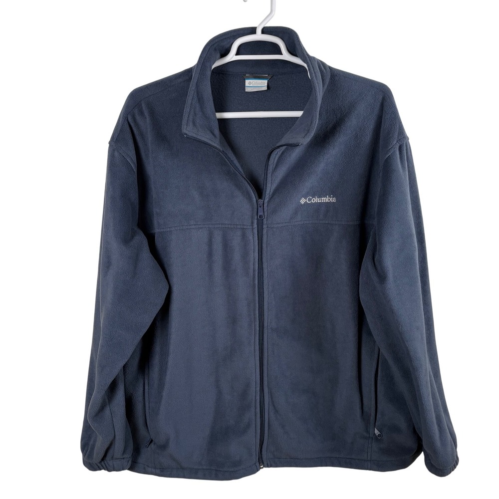 Columbia Fleece Jacket Men's 3X Blue Full Zip Steens Mountain Gorpcore Hiking
